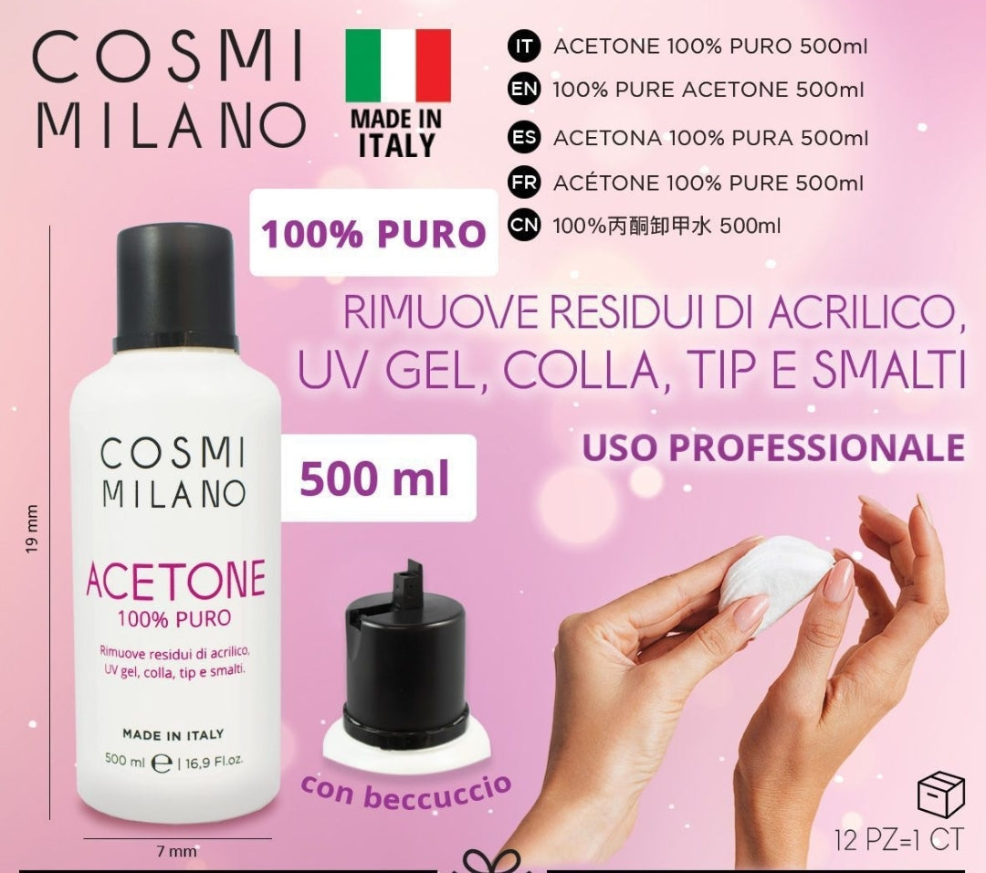 Acetona 100% pura 500ml cosmi