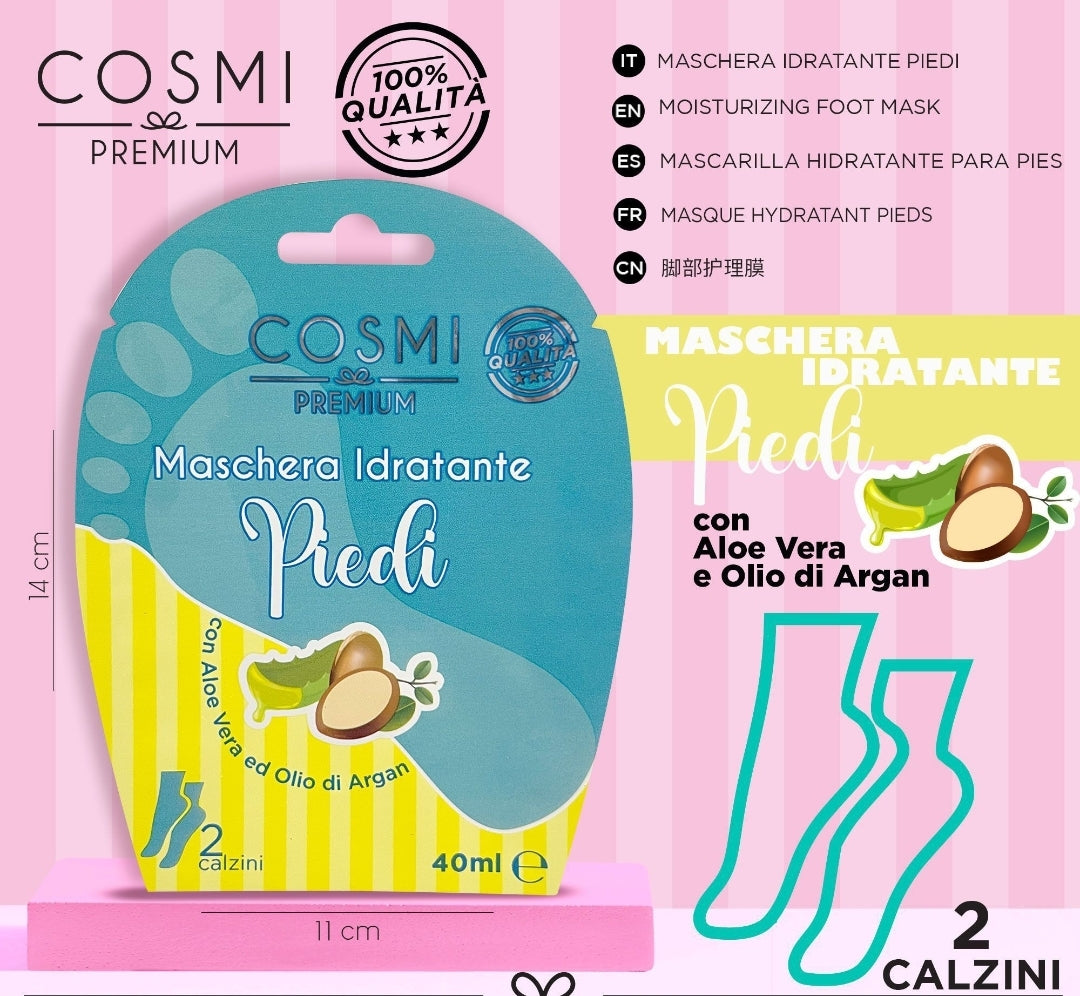 máscara hidratante para pés cosmi
