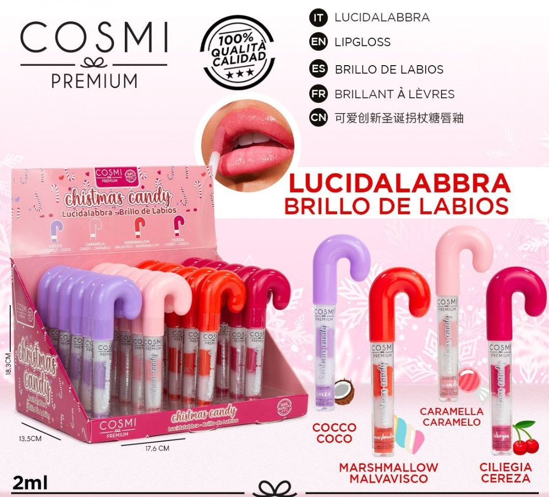 brilho labial de cana de natal