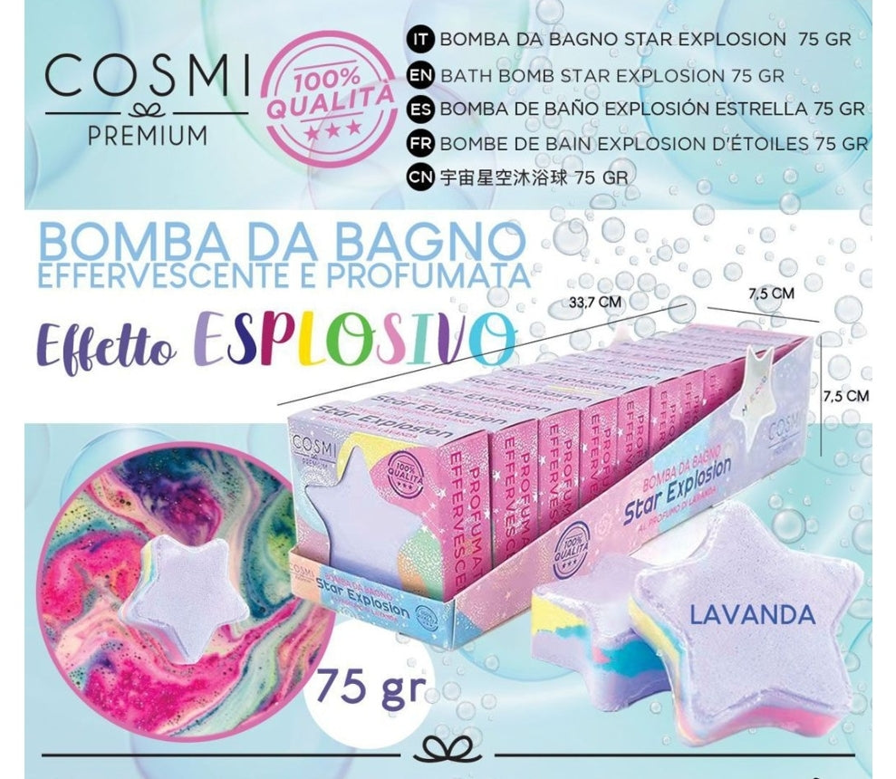 bomba de banho estrela explodindo